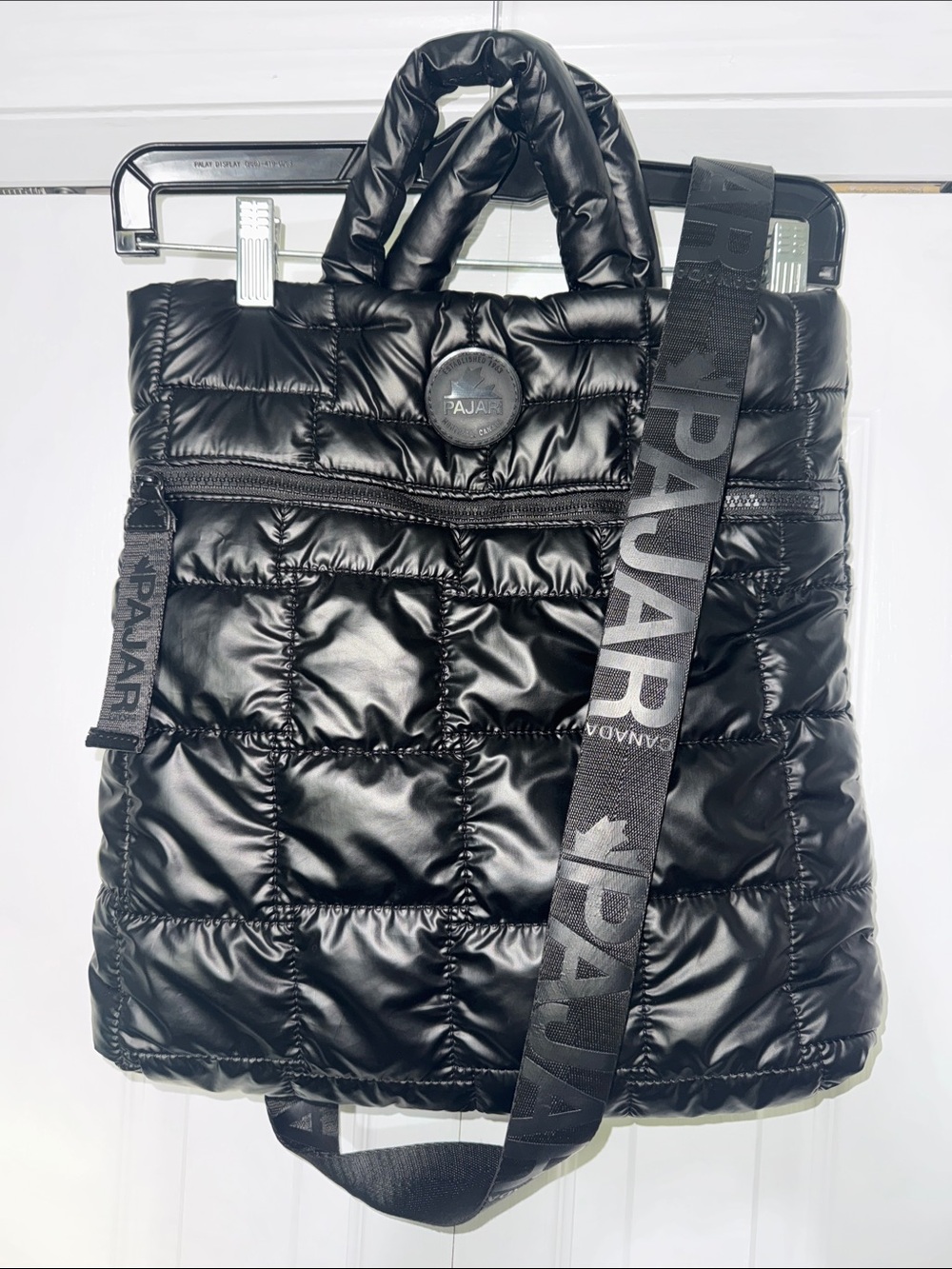 Pajar Canada black puffer Crossbody zip top bag Prefect